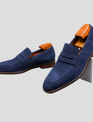 Men's Penny Loafers With Penny | Suede Slip-On Low Profile Moc Toe