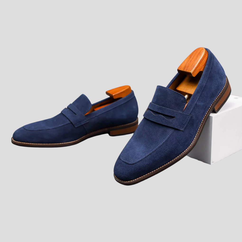 Men's Penny Loafers With Penny | Suede Slip-On Low Profile Moc Toe