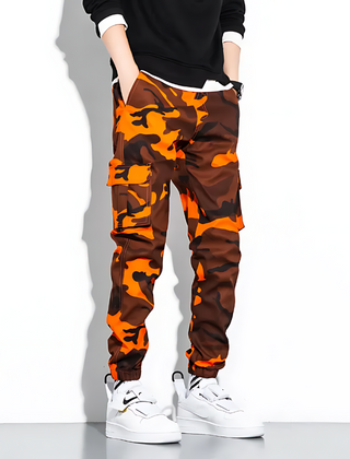 Men's Camo Pants | Tapered Leg Cargo Pockets Stretch