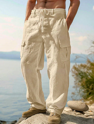 Men's Cargo Pants | Relaxed Fit Drawstring Waist Multiple Pockets