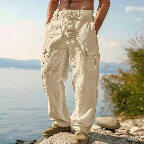 Men's Cargo Pants | Relaxed Fit Drawstring Waist Multiple Pockets