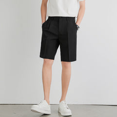 Men's Work Shorts | Pleated Straight-Leg Tailored Closure