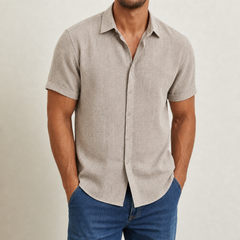 Bilbao Linen Short Sleeve Shirt in Khaki