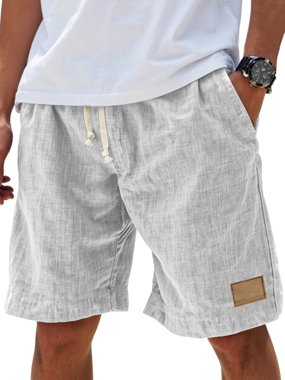 Men's Linen Shorts | Relaxed Fit Drawstring Denim