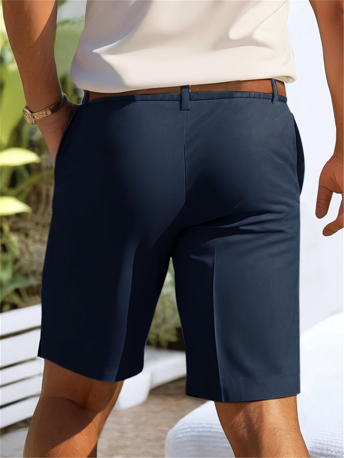 Men's Tailored Shorts | Regular Fit Woven Chino Pockets