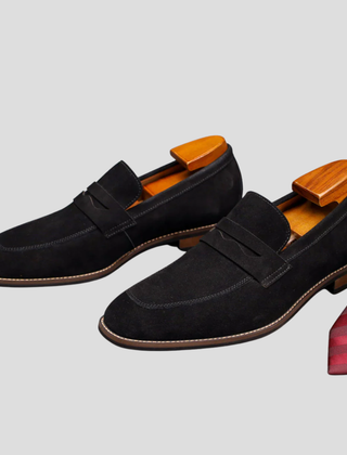 Men's Penny Loafers With Penny | Suede Slip-On Low Profile Moc Toe