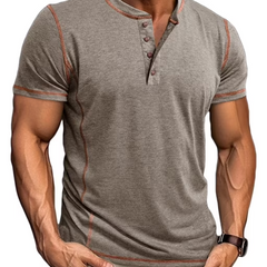 Men's T Shirt | Henley Neckline Button Closure Short Sleeve