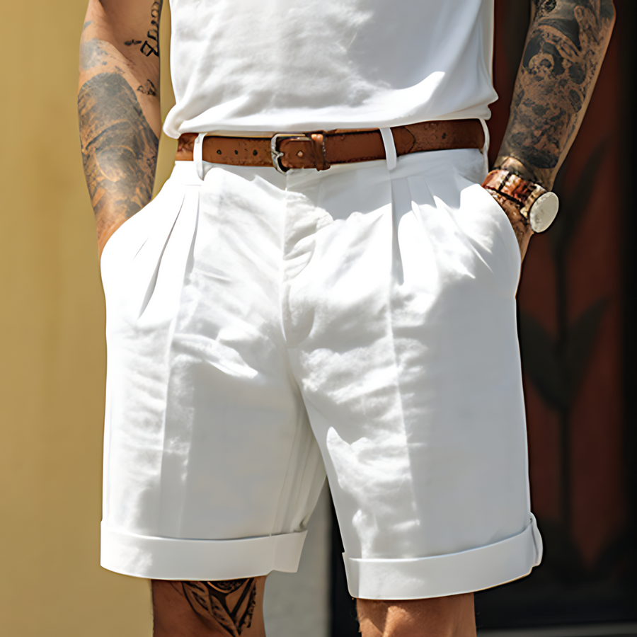 Men's Chino | Pleated Tailored Regular Fit Rolled Hem