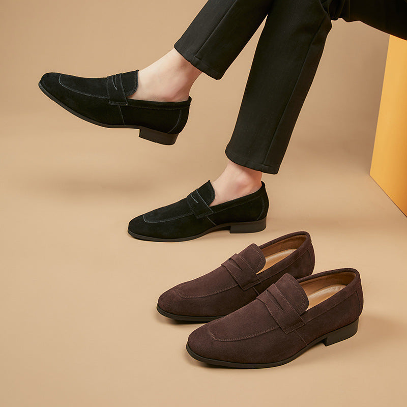 Men's Penny Loafers With Penny | Suede Slip On Loafer Flat Heel