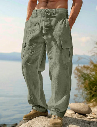 Men's Cargo Pants | Relaxed Fit Drawstring Waist Multiple Pockets