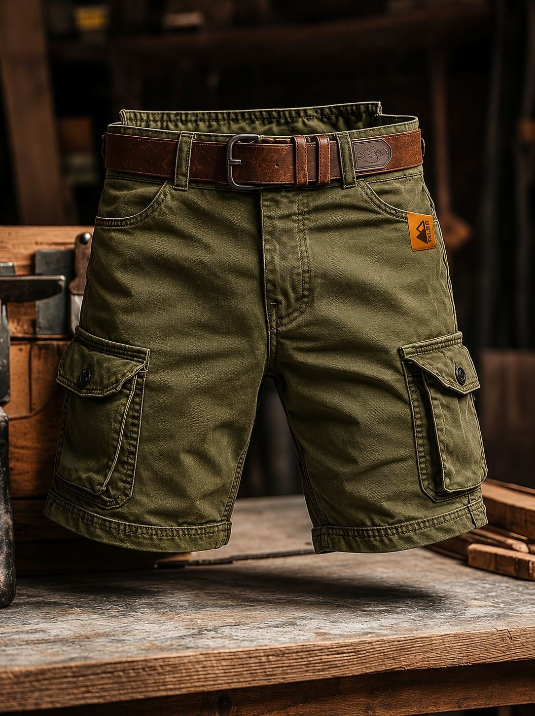 Men's Cargo Shorts | Denim Cargo Pockets Belt