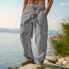 Men's Cargo Pants | Relaxed Fit Drawstring Waist Multiple Pockets