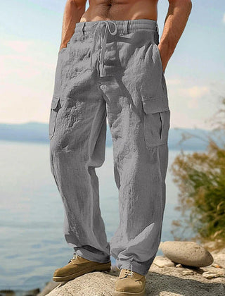 Men's Cargo Pants | Relaxed Fit Drawstring Waist Multiple Pockets