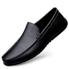 Men's Shoes Loafer | Slip-On Leather Round Toe Rubber Sole