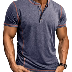 Men's T Shirt | Henley Neckline Button Closure Short Sleeve
