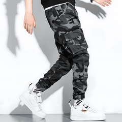 Men's Camo Pants | Tapered Leg Cargo Pockets Stretch