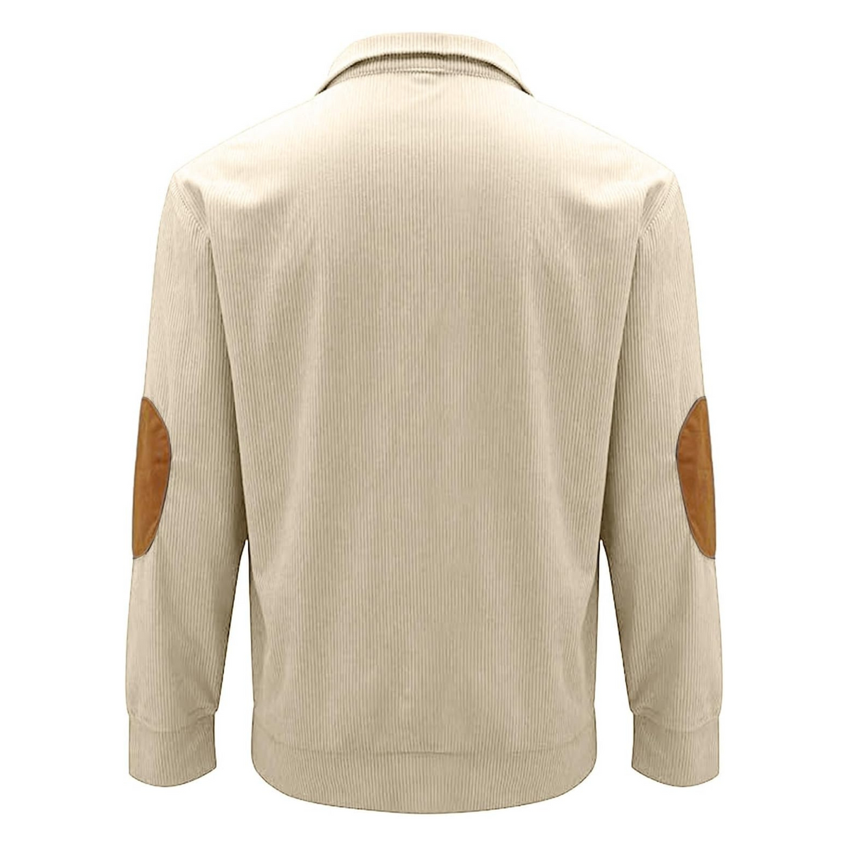 Men's Hoodie | Quarter-Button Ribbed Knit Elbow Patch