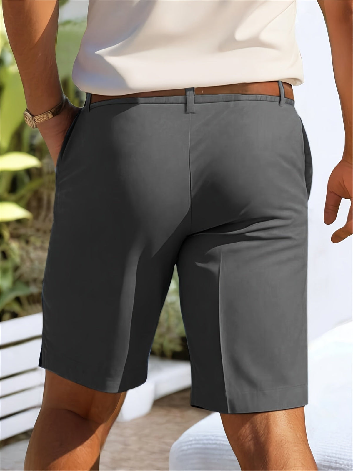 Men's Tailored Shorts | Regular Fit Woven Chino Pockets
