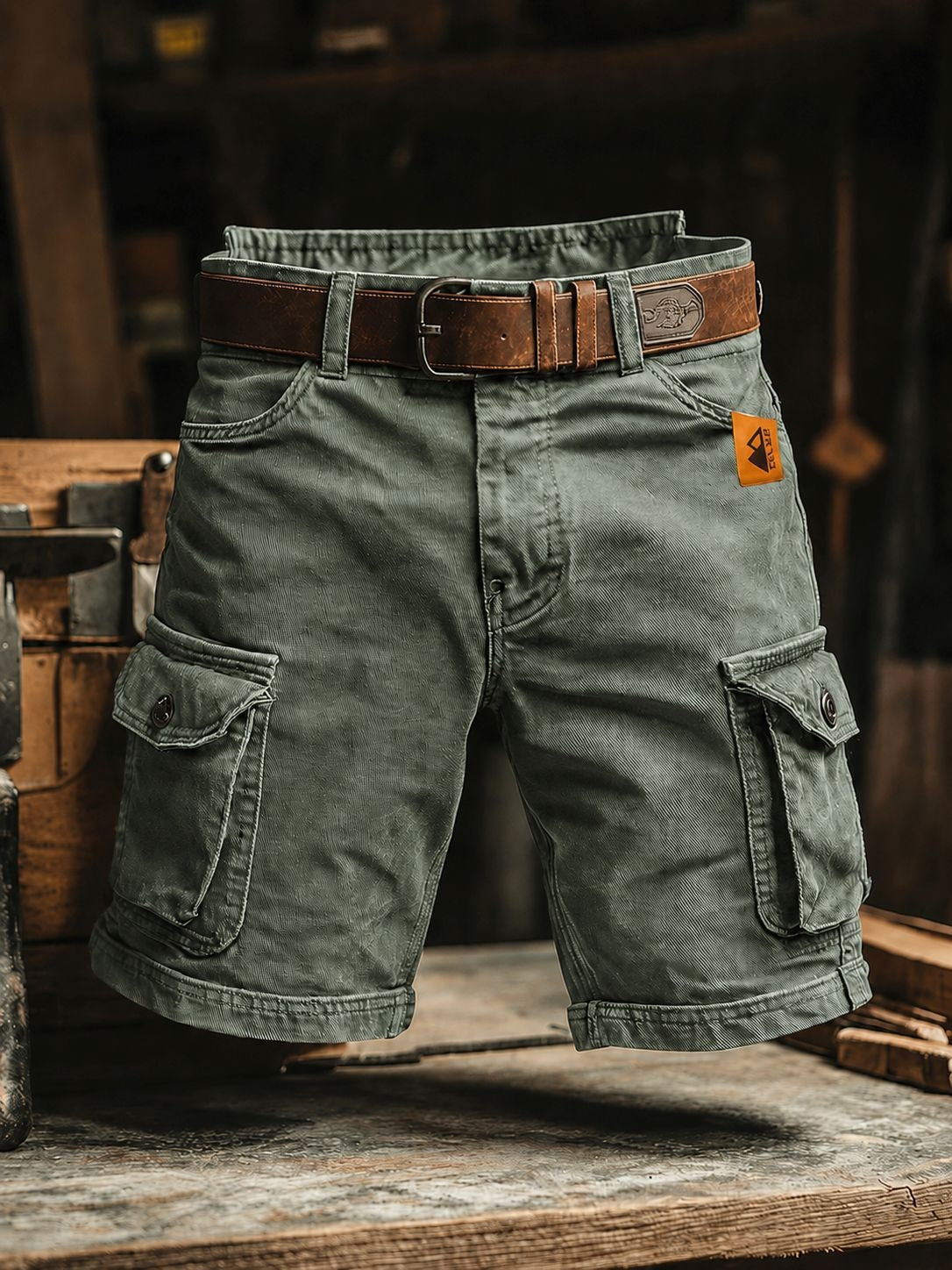 Men's Cargo Shorts | Denim Cargo Pockets Belt