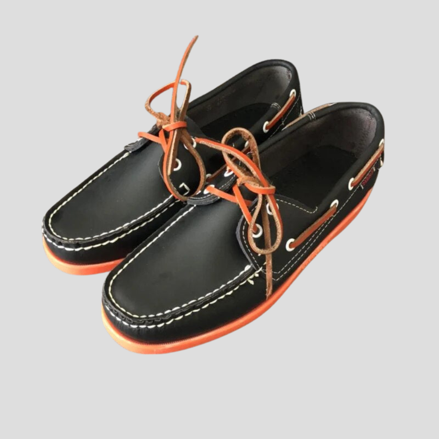 Men's Boat Shoe | Lace-Up Moc Rounded Toe Rubber Sole