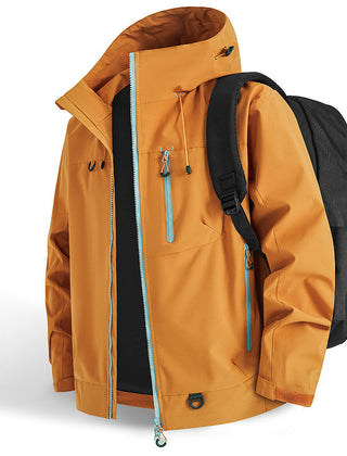 Men's Waterproof Jacket | Hooded Windbreaker Nylon Zip Pockets