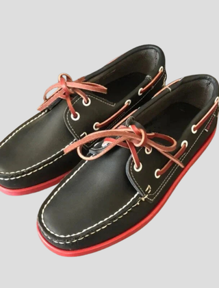 Men's Boat Shoe | Lace-Up Moc Rounded Toe Rubber Sole