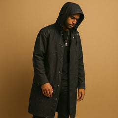 Men's Rain Jacket | Hooded Waterproof Knee Length Relaxed Fit