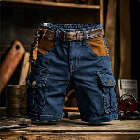 Men's Cargo Shorts | Denim Cargo Pockets Belt