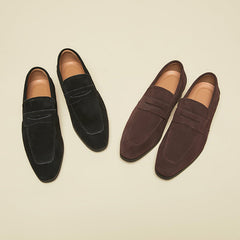 Men's Penny Loafers With Penny | Suede Slip On Loafer Flat Heel