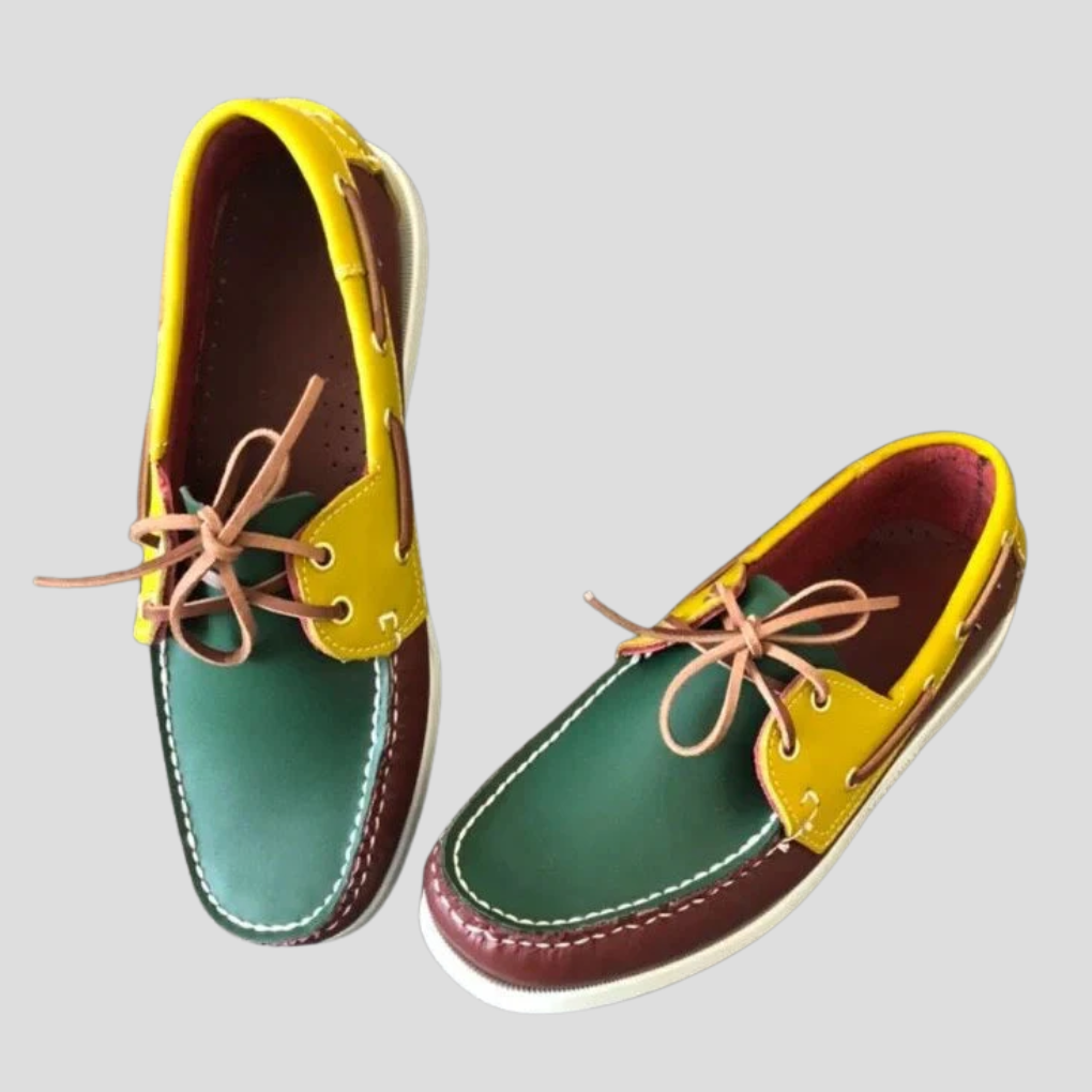 Men's Boat Shoe | Lace-Up Moc Rounded Toe Rubber Sole