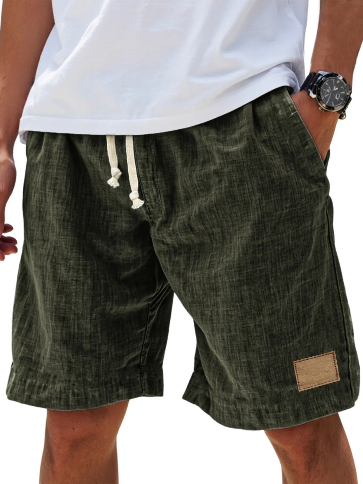 Men's Linen Shorts | Relaxed Fit Drawstring Denim