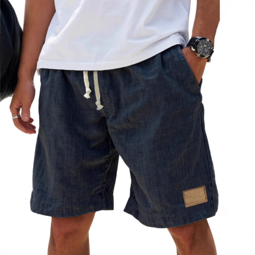 Men's Linen Shorts | Relaxed Fit Drawstring Denim