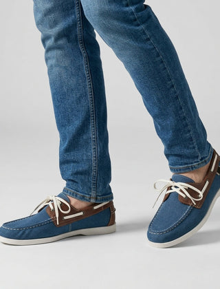 Men's Boat Shoe | Side Lace Stitched Toe Contrast Detail
