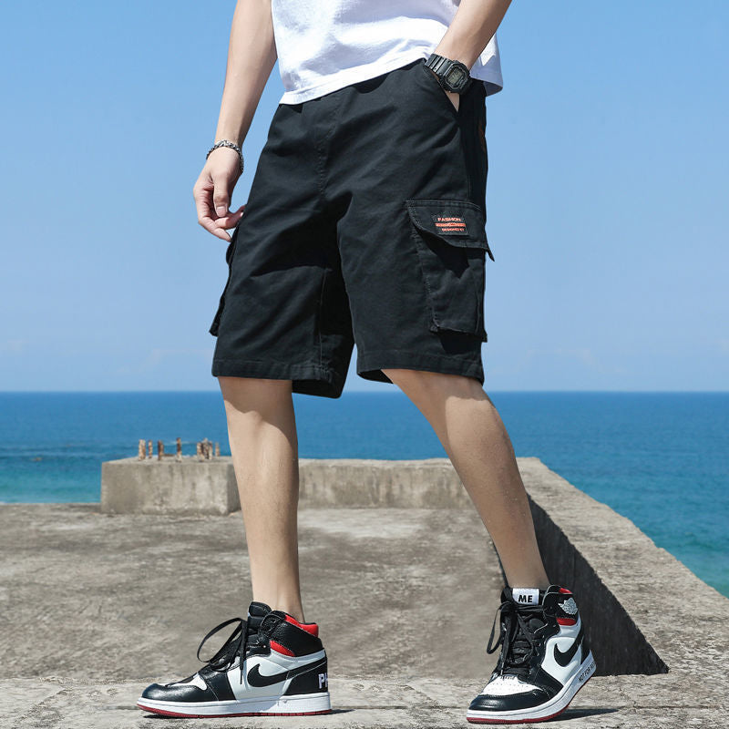 Men's Shorts | Cargo Pockets Elastic Waist Short Length