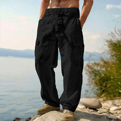 Men's Cargo Pants | Relaxed Fit Drawstring Waist Multiple Pockets