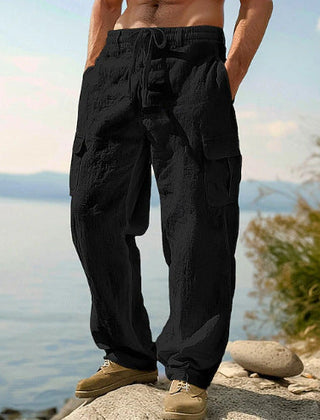 Men's Cargo Pants | Relaxed Fit Drawstring Waist Multiple Pockets