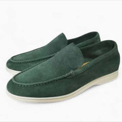 Men's Shoes Loafer | Suede Round Toe Slip-On Rubber Sole