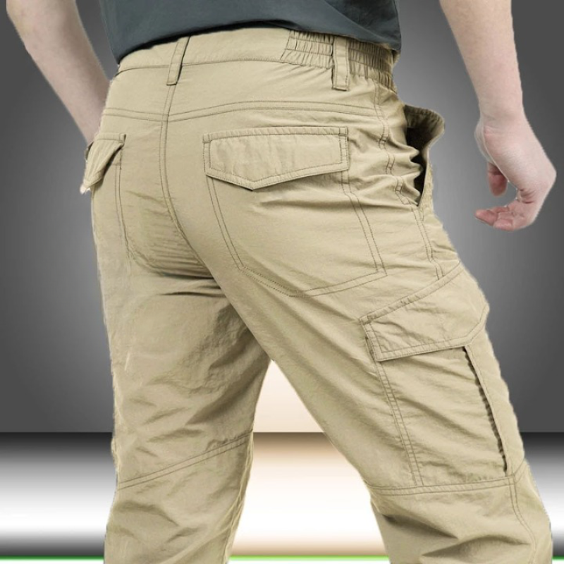 Men's High Waisted Pants | Relaxed Fit Cargo Pockets Cotton