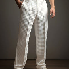 Men's Dress Pants | Waffle Knit Pleated Tapered