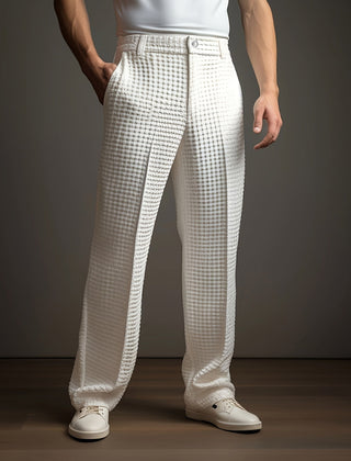 Men's Dress Pants | Waffle Knit Pleated Tapered