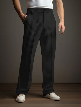 Men's Dress Pants | Waffle Knit Pleated Tapered