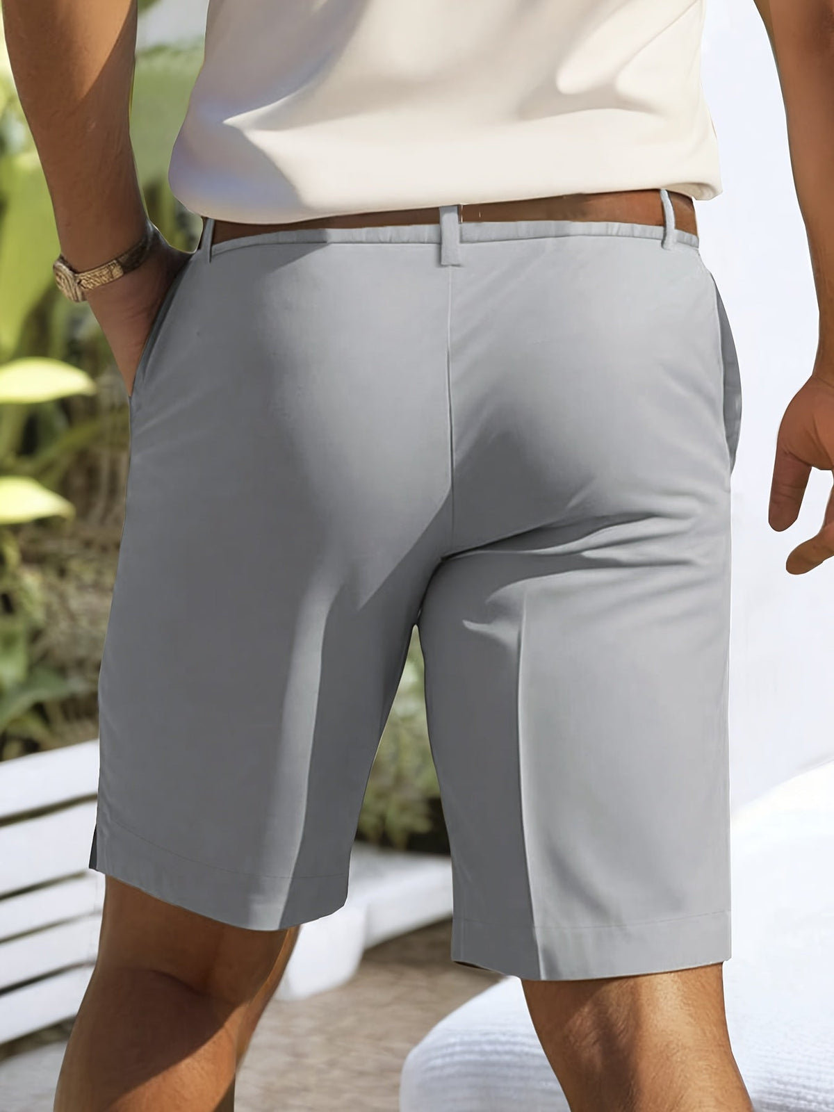 Men's Tailored Shorts | Regular Fit Woven Chino Pockets
