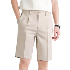 Men's Work Shorts | Pleated Straight-Leg Tailored Closure