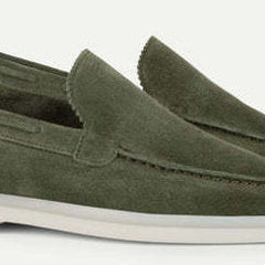 Men's Shoes Loafer | Suede Round Toe Slip-On Rubber Sole