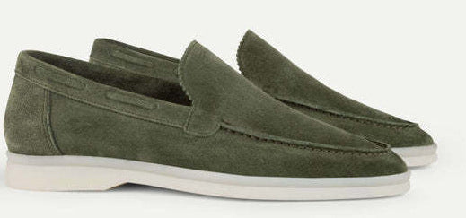 Men's Shoes Loafer | Suede Round Toe Slip-On Rubber Sole