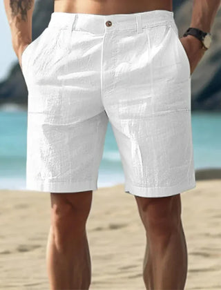 Men's Linen Shorts | Relaxed Fit Cargo Pockets Drawstring