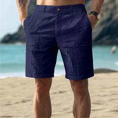 Men's Linen Shorts | Relaxed Fit Cargo Pockets Drawstring