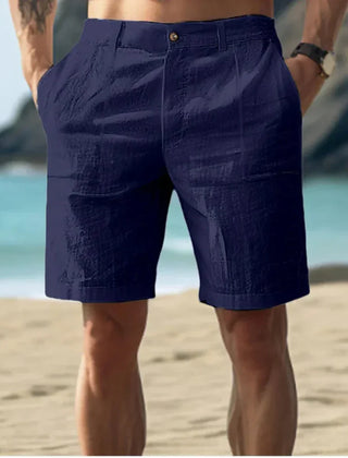 Men's Linen Shorts | Relaxed Fit Cargo Pockets Drawstring
