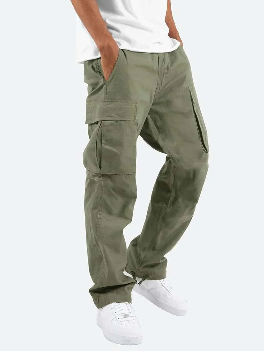Men's Cargo Pants | Straight Leg Multiple Pockets Cotton