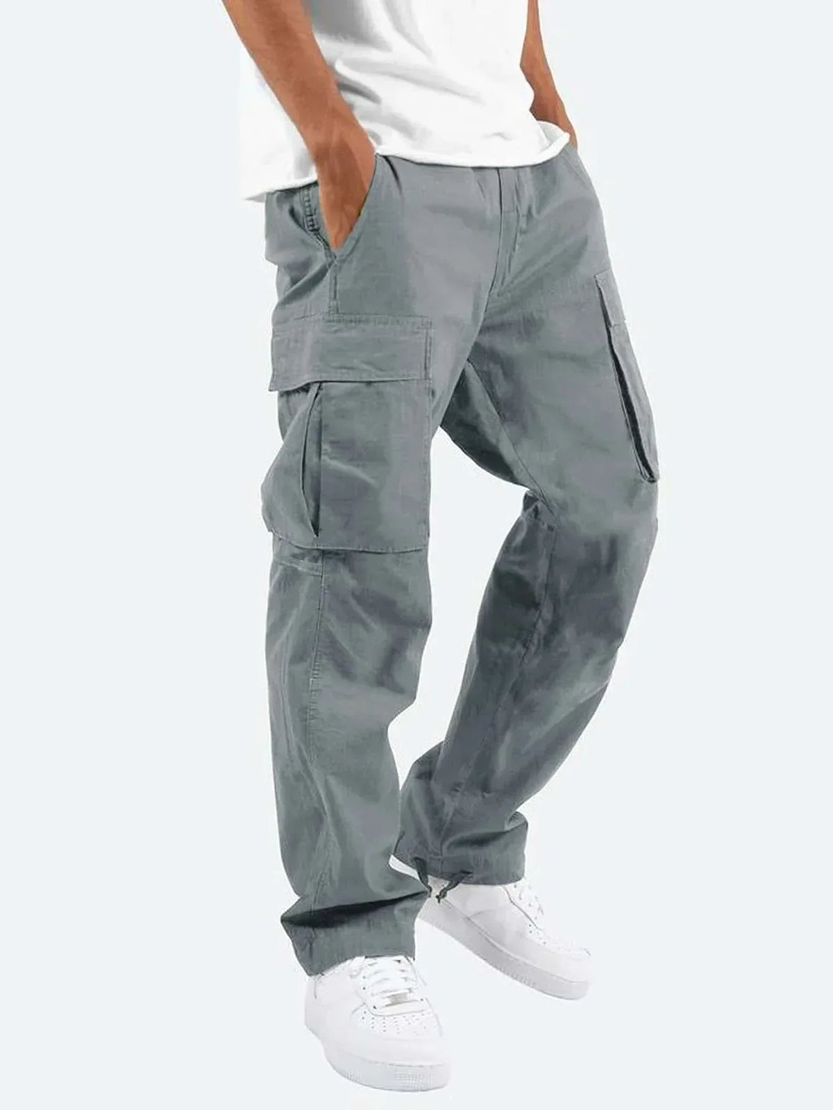 Men's Cargo Pants | Straight Leg Multiple Pockets Cotton